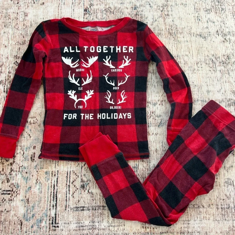 Old Navy Red and Black Plaid Pajama Set